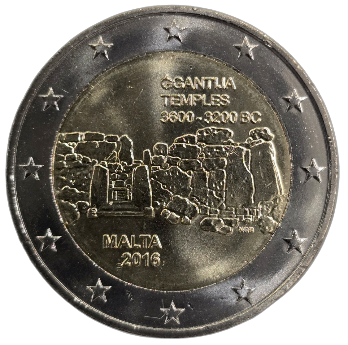 2 euros conmemorativa Templos de Ggantija